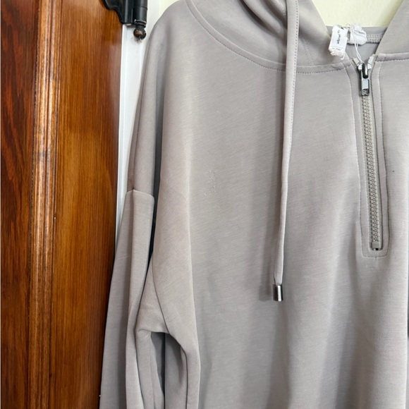 Women’s Hooded Quarter-Zip Sweater - Gray - Picture 5 of 10